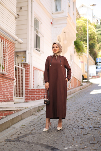 Ela Fermuarlı Kap Kahverengi - 422503 - 5