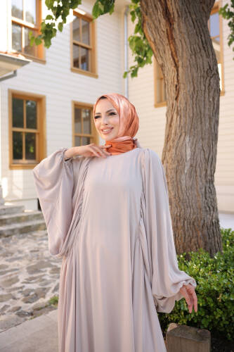 Firuze Elbise Bej- 8008 - 3