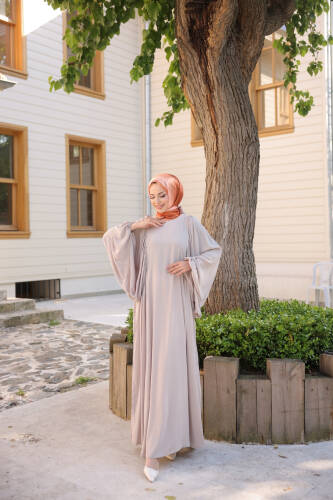 Firuze Elbise Bej- 8008 - 5