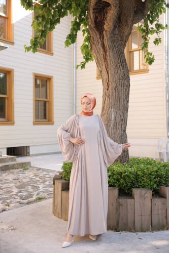 Firuze Elbise Bej- 8008 - 7