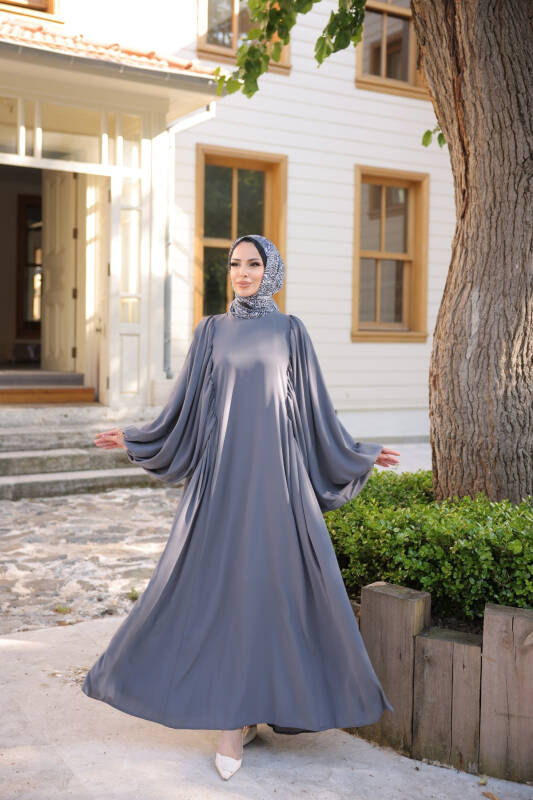 Firuze Elbise Füme - 8008 - 1