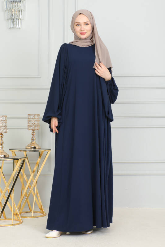 Firuze Elbise Lacivert 8008 - 7
