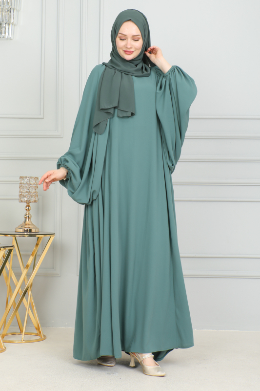 Firuze Elbise Mint Yeşili - 8008 - 5