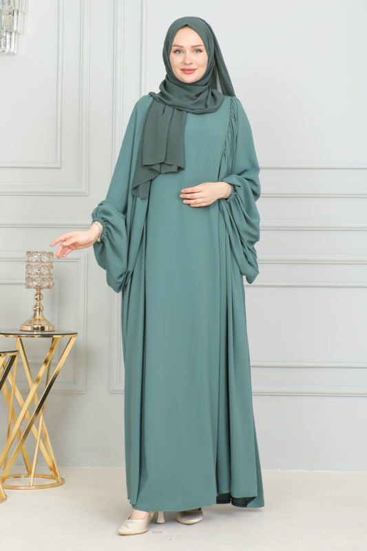 Firuze Elbise Mint Yeşili - 8008 - 7