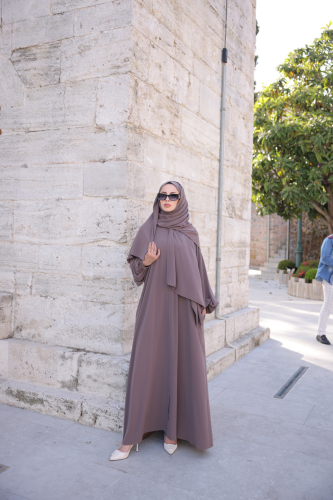 FÜRUZAN ABAYA-Vizon - 9014 