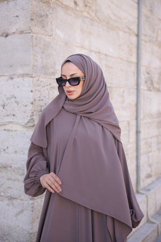 FÜRUZAN ABAYA-Vizon - 9014 - 2