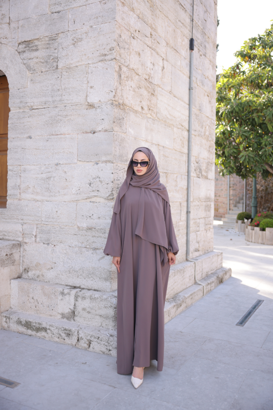 FÜRUZAN ABAYA-Vizon - 9014 - 3