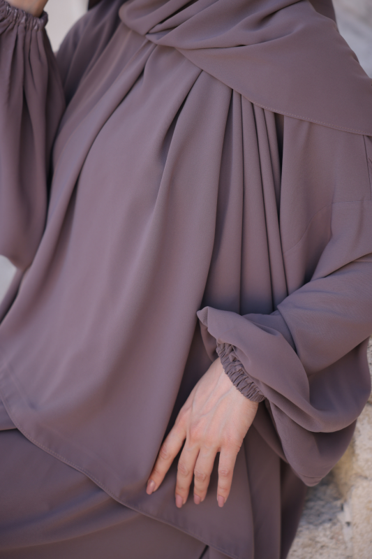 FÜRUZAN ABAYA-Vizon - 9014 - 8
