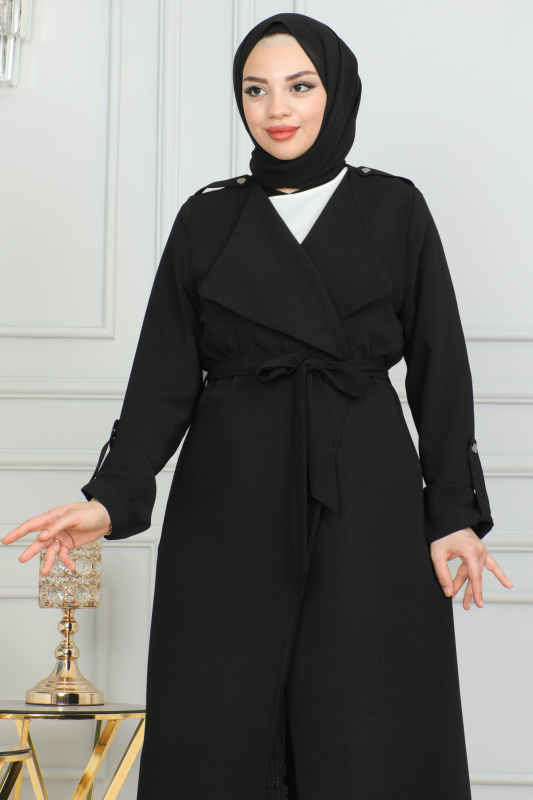 GİY ÇIK KETEN KAP & Siyah - 2411 - 7