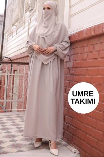 HİMAR UMRE ve HAC ÜÇLÜ TAKIM Bej - 5003 - Kadeem Giyim