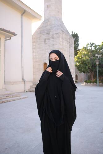 İğneli Gizli Peçeli Çarşaf-ı Şerif Sandy - 5005 - 3