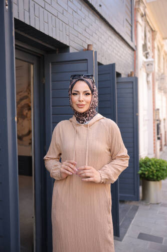 İkili Takım Kapüşonlu -Büsküvi - 3001 - Kadeem Giyim (1)