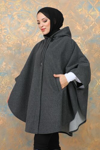 KAŞE KIŞLIK KAŞE PANÇO Füme - 2001 - 5