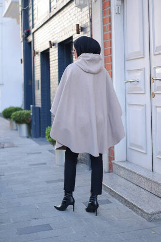 KAŞE KIŞLIK KAŞE PANÇO Krem - 2001 - 8