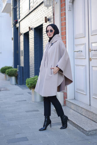 KAŞE KIŞLIK KAŞE PANÇO Krem - 2001 - 5