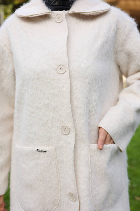 Mavera Fox Kumaş Uzun Tesettür Kaban – 7009 - 3