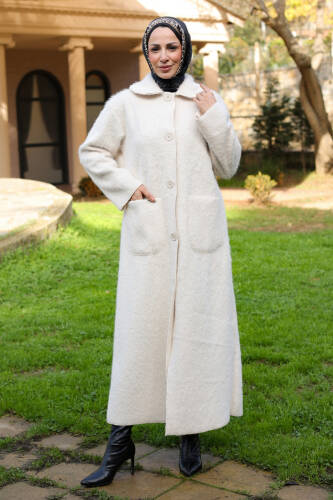 Mavera Fox Kumaş Uzun Tesettür Kaban – 7009 - 7