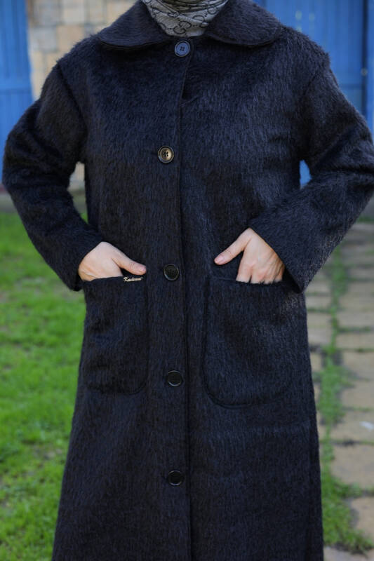 Mavera Fox Kumaş Uzun Tesettür Kaban – 7009 - 3