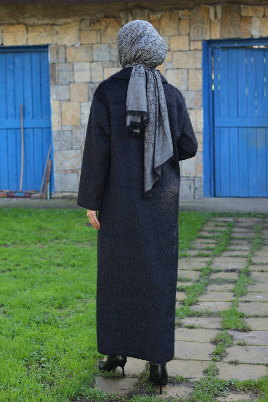 Mavera Fox Kumaş Uzun Tesettür Kaban – 7009 - 5