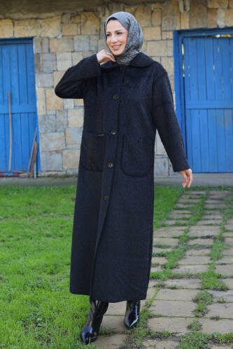 Mavera Fox Kumaş Uzun Tesettür Kaban – 7009 - 7