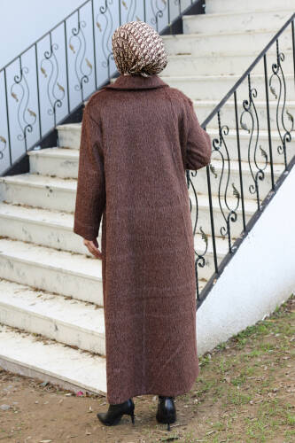 Mavera Fox Kumaş Uzun Tesettür Kaban – 7009 - 4