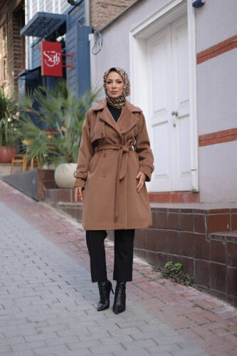 Mevira Moscov Kaşe Kaban Cappuccino - 7004 