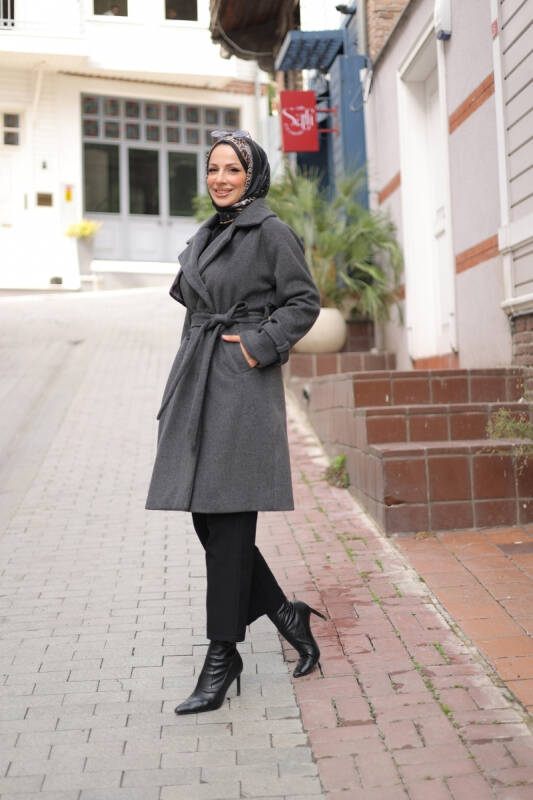 Mevira Moscov Kaşe Kaban Füme - 7004 - 11