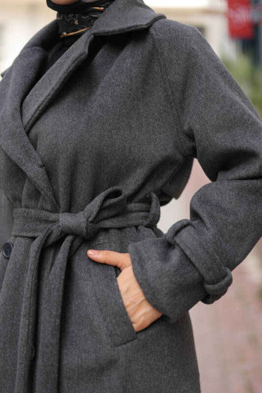 Mevira Moscov Kaşe Kaban Füme - 7004 - 19
