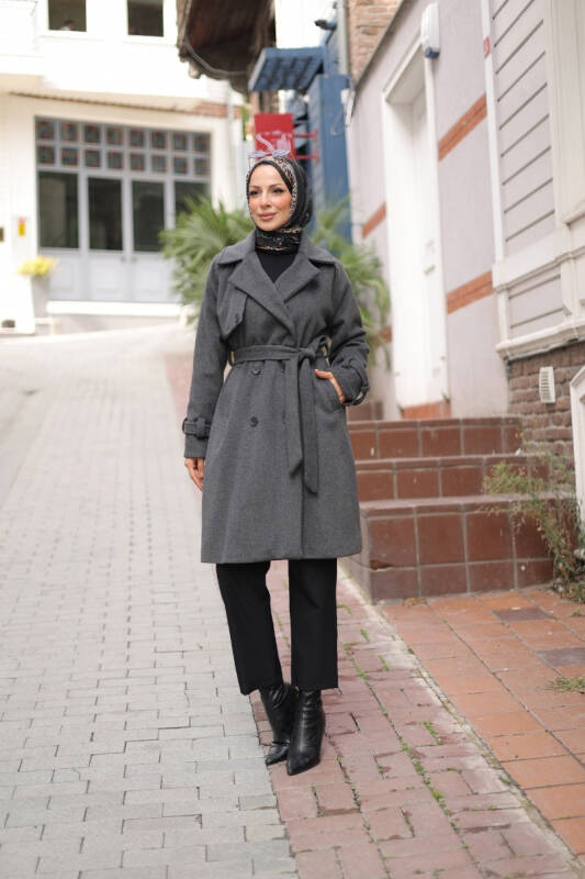 Mevira Moscov Kaşe Kaban Füme - 7004 - 3