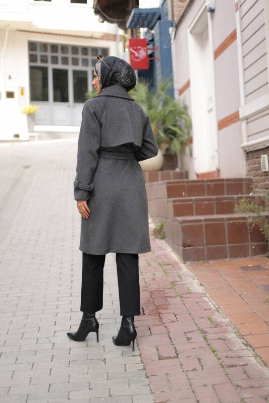 Mevira Moscov Kaşe Kaban Füme - 7004 - 4