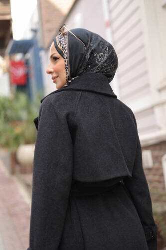 Mevira Moscov Kaşe Kaban Siyah - 7004 - 6