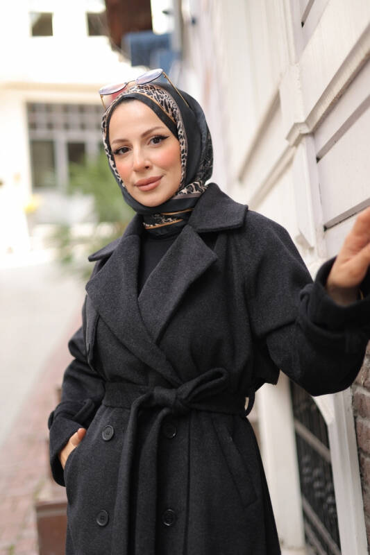 Mevira Moscov Kaşe Kaban Siyah - 7004 - 10