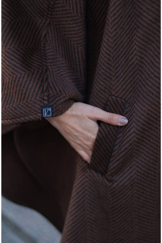 Milena Balıksırtı Kaşe Panço Kahverengi – 2012 - 3