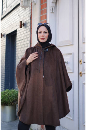 Milena Balıksırtı Kaşe Panço Kahverengi – 2012 - 5