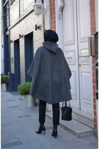 Milena Balıksırtı Kaşe Panço Siyah – 2012 - 5