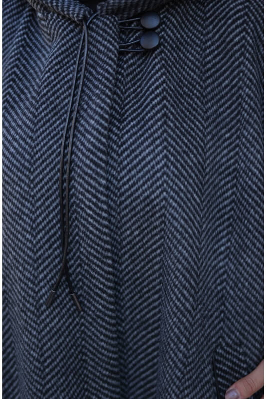 Milena Balıksırtı Kaşe Panço Siyah – 2012 - 7