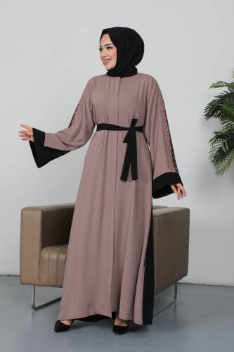 Nakışlı Cupra Kumaş Abaya -2270 - 1
