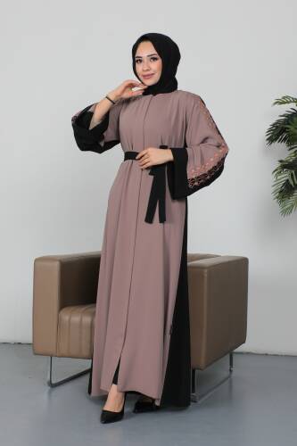 Nakışlı Cupra Kumaş Abaya -2270 - 2