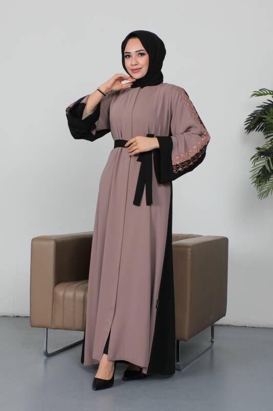 Nakışlı Cupra Kumaş Abaya -2270 - 2