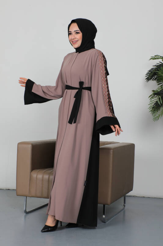 Nakışlı Cupra Kumaş Abaya -2270 - 7