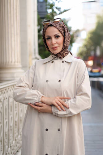 Nevin Gabardin Kap Bej - 422537 - Kadeem Giyim (1)