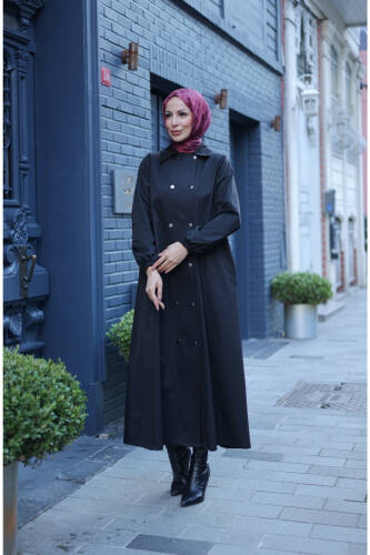 Nevin Gabardin Kap Siyah - 422537 - Kadeem Giyim (1)