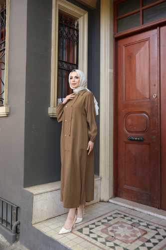 Nisa Çift Çıtçıtlı Kap Kahve - 9046 