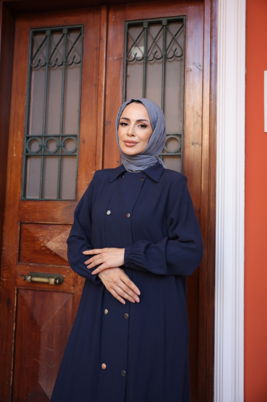 Nisa Çift Çıtçıtlı Kap Lacivert - 9046 - 2