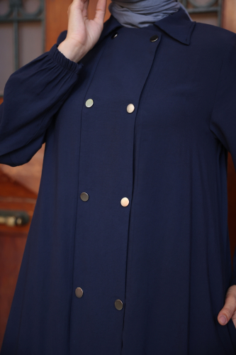 Nisa Çift Çıtçıtlı Kap Lacivert - 9046 - 4