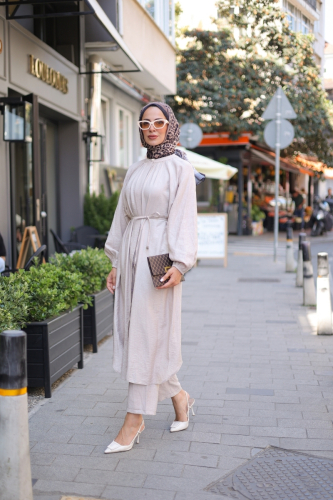 Öykü İkili Takım Bej - 3014 - Kadeem Giyim