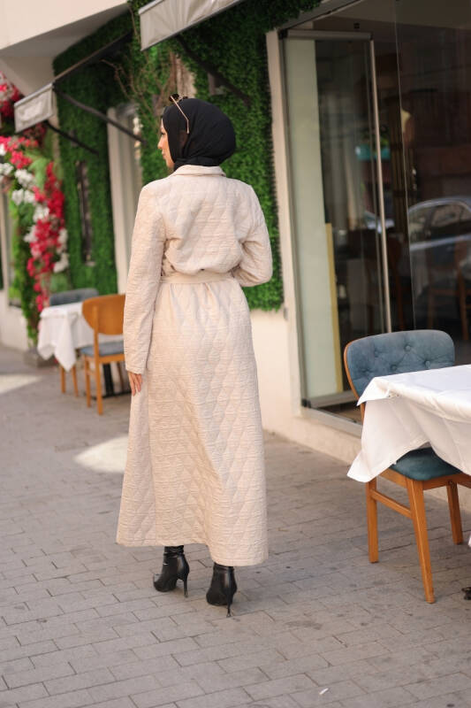 Rüyam Jakarlı Şal Yaka Kapitone Mont Taş - 7003 - 9