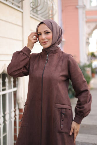 Rüya Süet Kaban Kahverengi - 422529 - 8