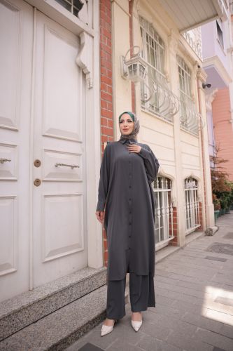 Sadezen İkili Takım  Füme - 3003 - Kadeem Giyim (1)