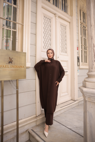 Sadezen İkili Takım Kahverengi - 3003 - Kadeem Giyim